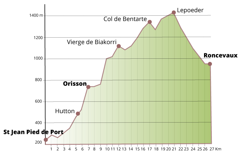 Transport of luggage: From St Jean Pied De Port to Roncesvalles